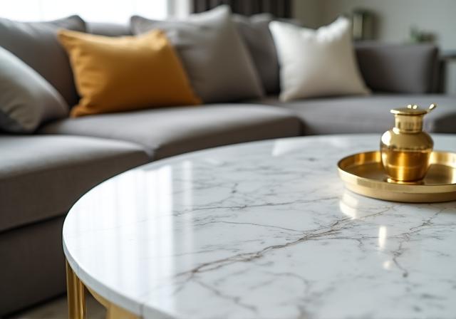 Detalle de limpieza de salón residencial de lujo